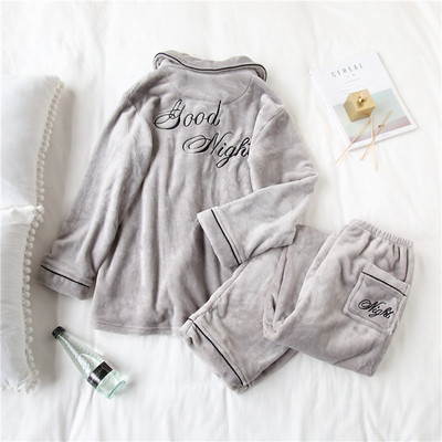 Стилна плюшена пижама за Него и Нея, от две части в няколко цвята