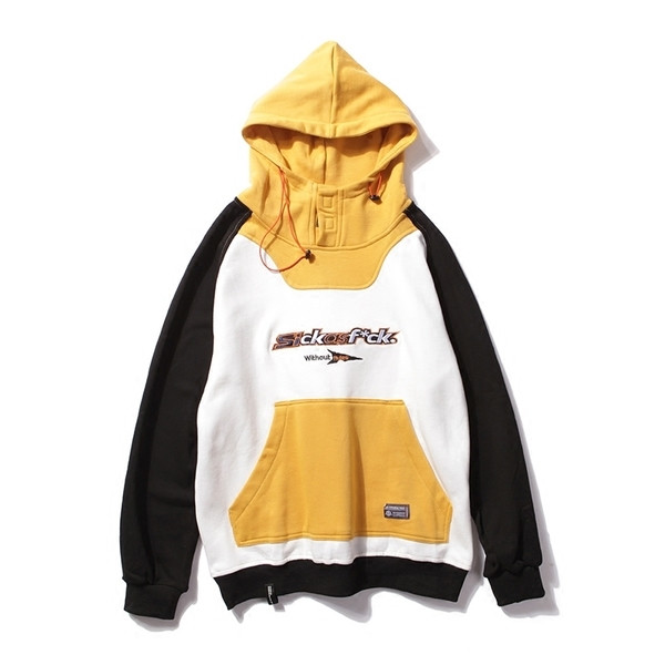 Ανδρικό φούτερ σε δύο χρώματα με κουκούλα και τσέπη