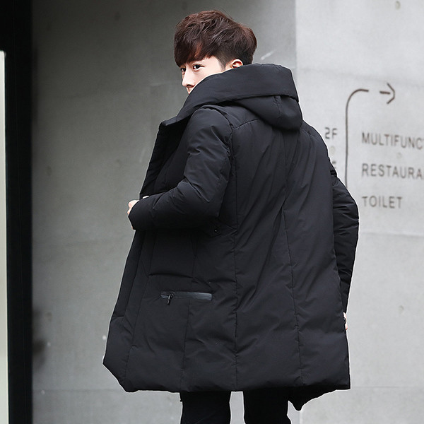 Μοντέρνο χειμερινό σακάκι με κουκούλα σε δύο χρώματα