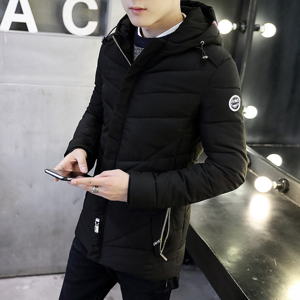 Мъжко актуално яке с качулка и топъл пълнеж , 3 цвята