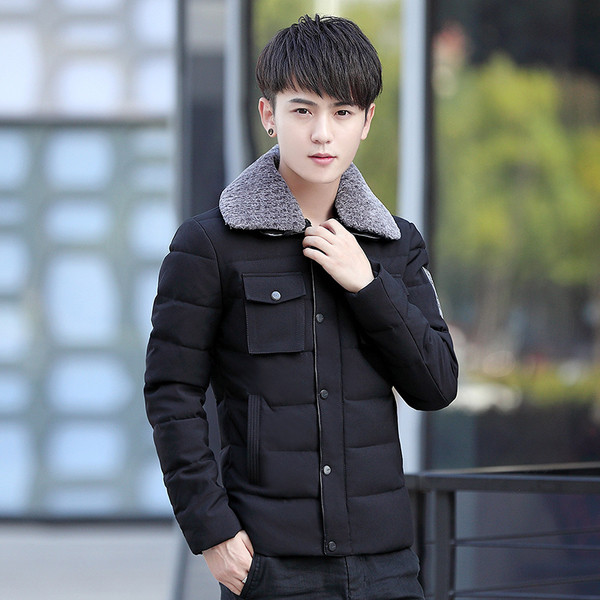 Актуално мъжко късичко яке с джобове и мека яка , 3 цвята