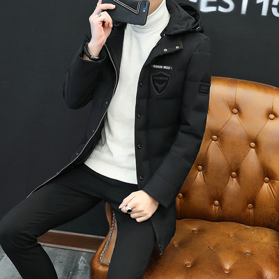 Ανδρικό μακρύ παλτό με κουκούλα σε τρία διαφορετικά χρώματα, κατάλληλο για κρύες χειμωνιάτικες μέρες