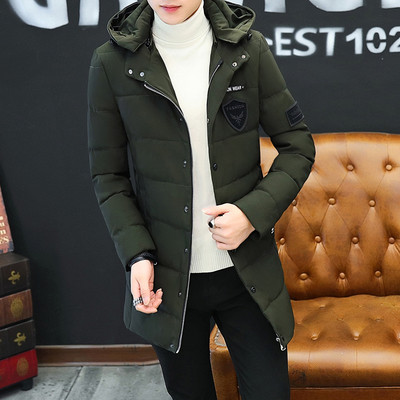 Ανδρικό μακρύ παλτό με κουκούλα σε τρία διαφορετικά χρώματα, κατάλληλο για κρύες χειμωνιάτικες μέρες