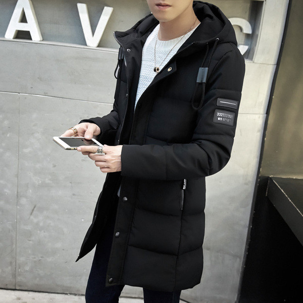 Μοντέρνο ανδρικό  μπουφάν με κουκούλα σε γκρι και μαύρο χρώμα