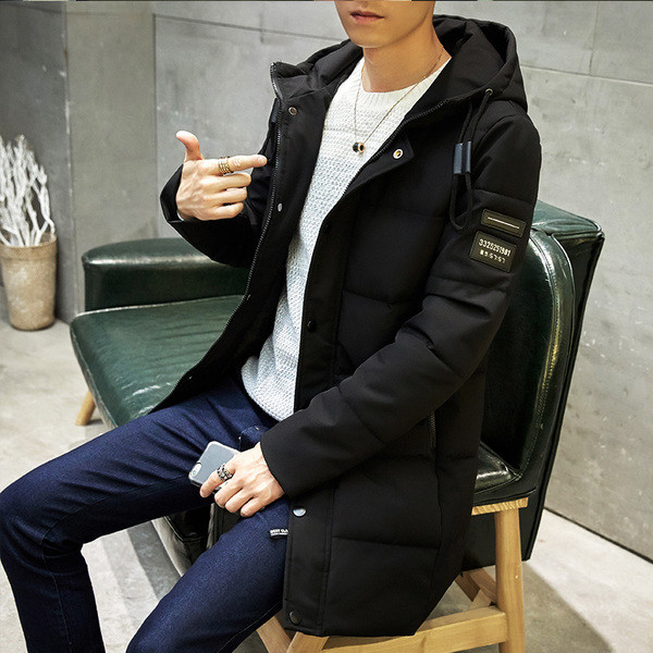 Μοντέρνο ανδρικό  μπουφάν με κουκούλα σε γκρι και μαύρο χρώμα