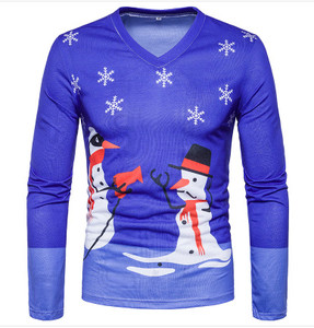 Ανδρική ενδιαφέρουσα μπλούζα με σχέδια και μοτίβα Χριστουγέννων, πολλά σχέδια και χρώματα