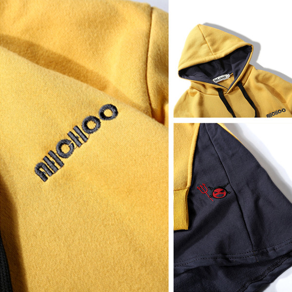 Мъжки спортен суичер модел анорак с дълги връзки и качулка , 3 цвята