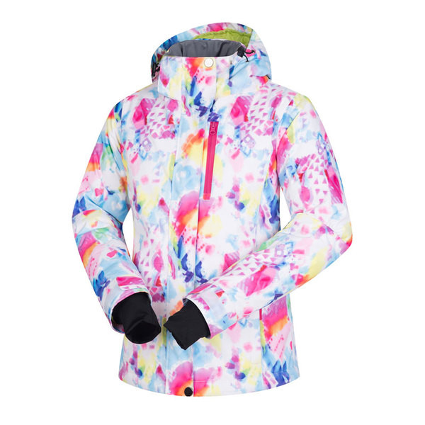 Γυναικεία σακάκια χειμερινά σκι σε ενδιαφέρον σχέδια με αδιάβροχη επιφάνεια