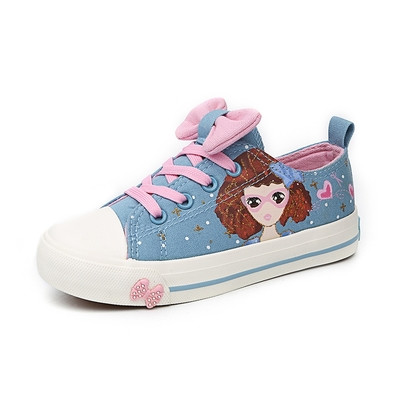 Περιστασιακά πάνινα παπούτσια για κορίτσια με μπαλώματα και ενδιαφέροντα σχέδια - διαφορετικά σχέδια και χρώματα