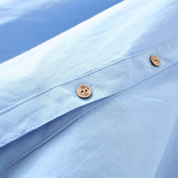 Дълга дамска памучна риза с асиметрична кройка,3 цвята