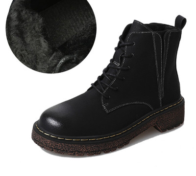 Дамски ежедневни боти с груба неплъзгаща се подметка - ретро стил