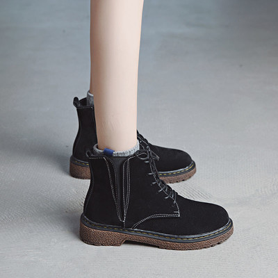 Дамски ежедневни боти с груба неплъзгаща се подметка - ретро стил