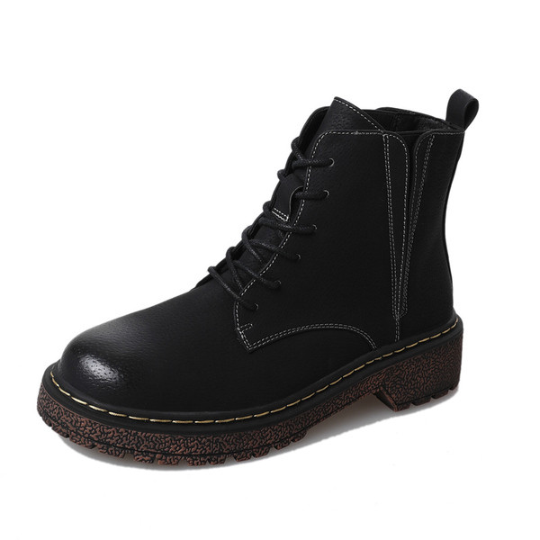 Дамски ежедневни боти с груба неплъзгаща се подметка - ретро стил