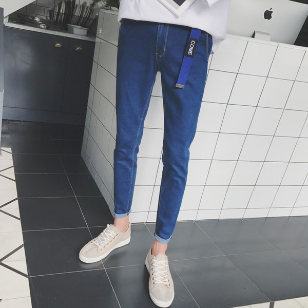 Άνδρες λεπτό τζιν σε δύο χρώματα