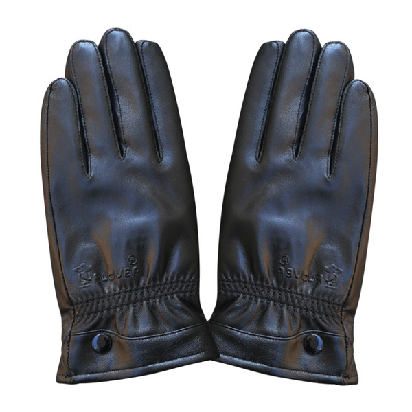 Απλά αντρικά μαύρα γάντια κατασκευασμένα από οικολογικό δέρμα