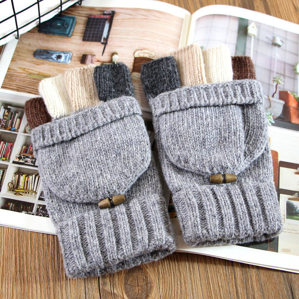 Мъжки вълнени ръкавици в интересен модел и в пет цвята