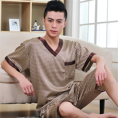 Мъжка пижама от две части - шорти + риза с къс ръкав в много цветове