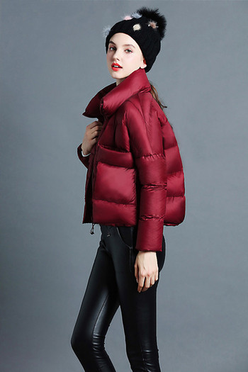 Скъсено зимно дамско яке в семпъл модел и в пет цвята