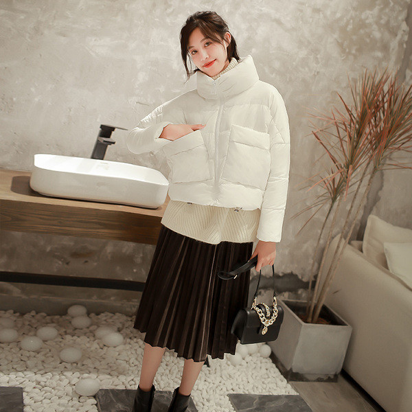 Σύντομο χειμωνιάτικο γυναικέιο μπουφάν σε απλό σχέδιο και σε πέντε χρώματα