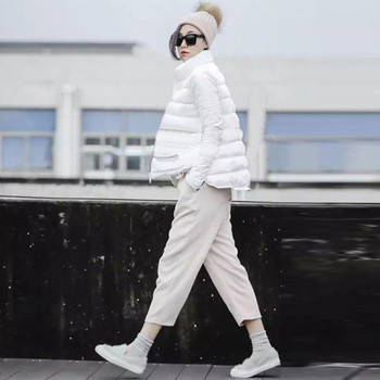 Ευρύ χειμωνιάτικο σακάκι σε λευκό χρώμα
