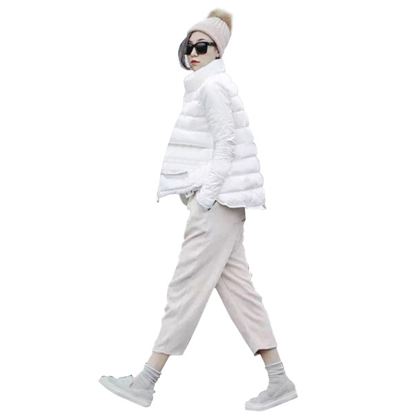 Ευρύ χειμωνιάτικο σακάκι σε λευκό χρώμα