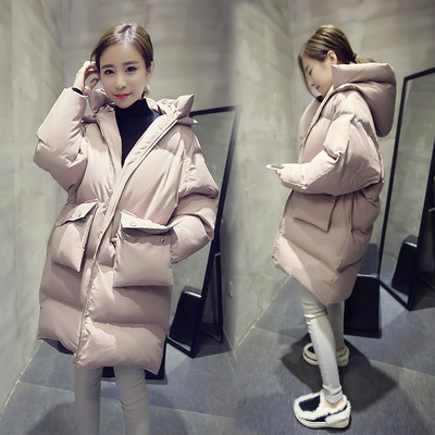 Μακρυμάνικο χειμωνιάτικο σακάκι με κουκούλα και τσέπες σε ροζ και μαύρο χρώμα