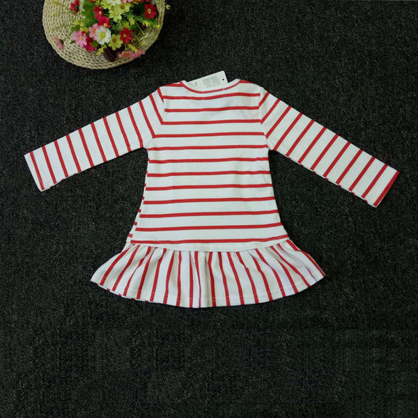Παιδικό Χριστουγεννιάτικο φόρεμα για κορίτσια με ριγέ διακόσμηση
