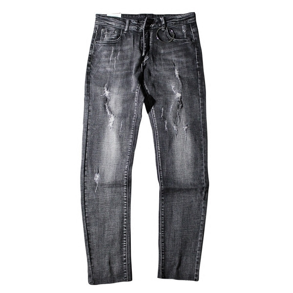Ανδρικά τζιν ελαφρώς σχισμένα σε σκούρο χρώμα