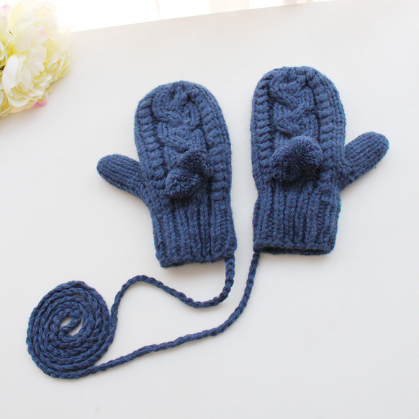 Πλεκτά ντυμένα γυναικεία γάντια σε τέσσερα χρώματα