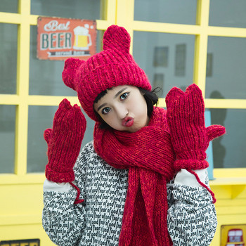 Топли плетени дамски ръкавици в много цветове