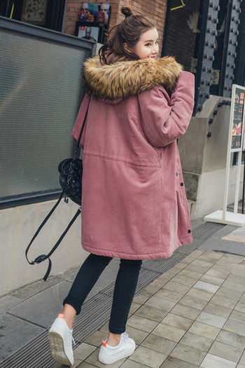 Σπορ-κομψό μακρύ παλτό με κουκούλα
