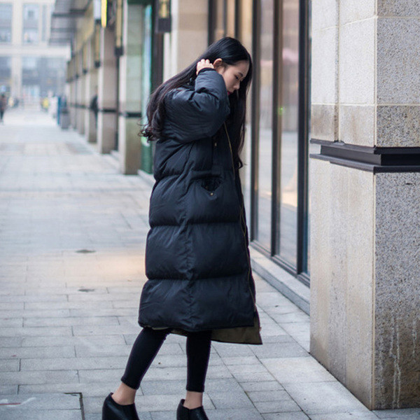 Много дълго зимно дебело яке за дамите с качулка и подплатено