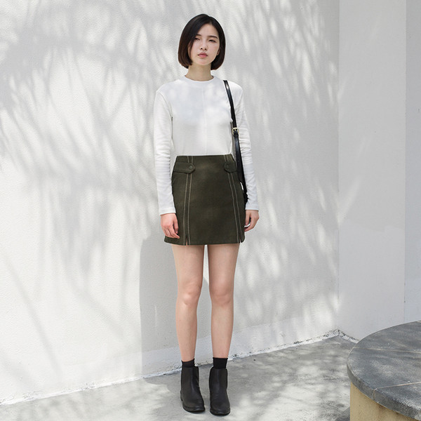 Φούστα απλής κυρίας με υψηλή μέση σε τέσσερα χρώματα