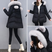 Γυναικείο χειμωνιάτικο σακάκι σε σχήμα κοπής με κουκούλα σε τρία χρώματα