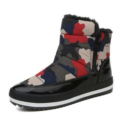 Βερίκοκο γυναικών σε δύο χρώματα - καμουφλάζ, με επίπεδη σόλα