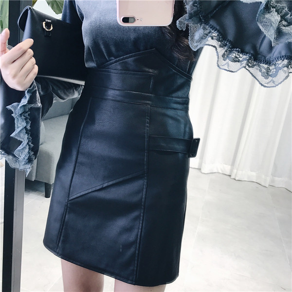 Κομψή γυναικεία φούστα - λεπτό, υψηλής ραφής δέρμα