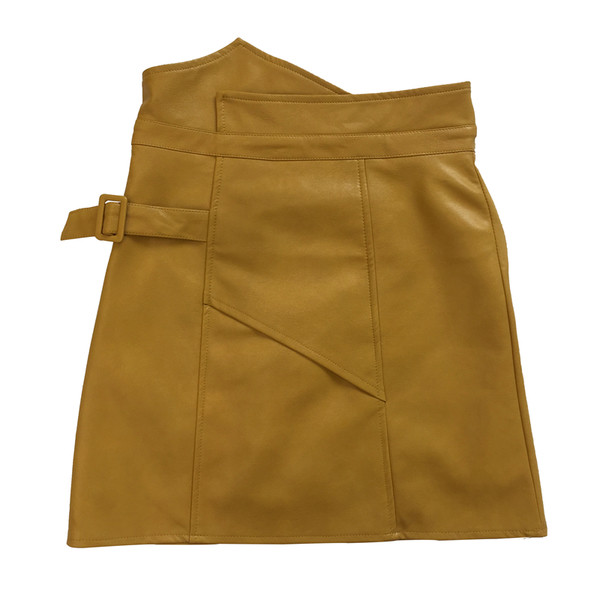 Κομψή γυναικεία φούστα - λεπτό, υψηλής ραφής δέρμα