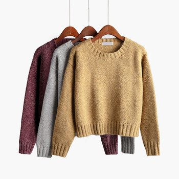 Απλό κυρίες πλεκτό πουλόβερ, κατάλληλο για καθημερινή ζωή σε πολλά χρώματα