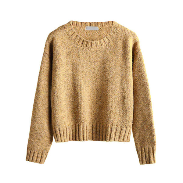 Απλό κυρίες πλεκτό πουλόβερ, κατάλληλο για καθημερινή ζωή σε πολλά χρώματα