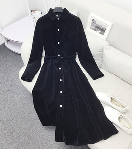 Γυναικείο ρετρό φόρεμα - Ripple, μακριά μανίκια σε διάφορα χρώματα