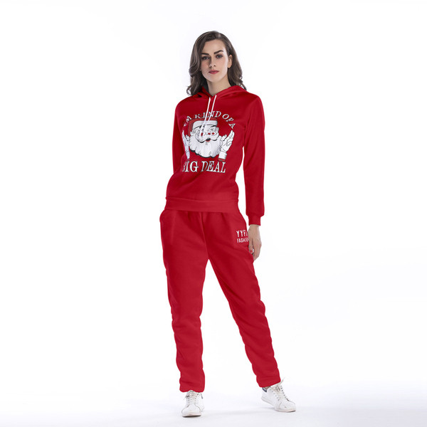 Γυναικεία καθημερινή φόρμα- δύο μέρη  με χριστουγεννιάτικα διακοσμητικά, 5 χρωμάτων