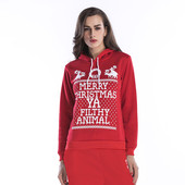 Γυναικείο φούτερ με κουκούλα και χριστουγεννιάτικα μοτίβα