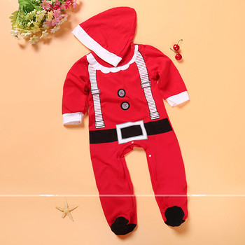 Сладко бебешко костюмче в мотивите на Дядо Коледа и послушния Елф