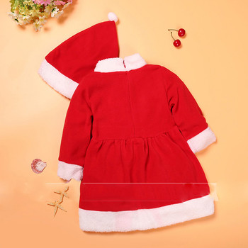 Παιδικό  χριστουγεννιάτικο φόρεμα για κορίτσια με ένα γλυκό καπέλο