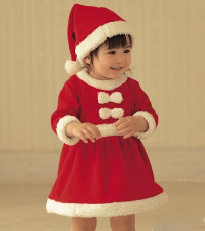 Страхотна Коледна рокличка за момиченце със сладка шапчица