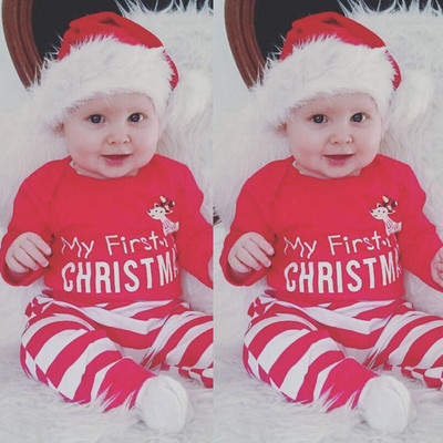 Страхотно бебешко комплектче с надпис ``My first Christmas"