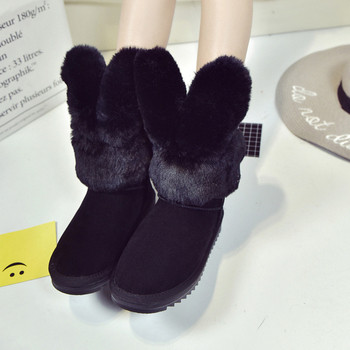 Χειμερινές και πολύ ζεστές γυναικείες μπότες  με μαλακά αυτιά κουνελιών, 3 χρώματα