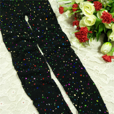 Актуален дамски чорапогащник на дупки + искрящи камъчета - много цветове