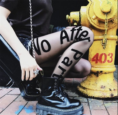 Τρέχουσες γυναικείες κάλτσες με επιγραφή "No after party", 2 χρώματα