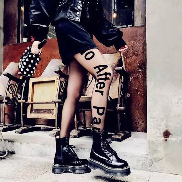 Актуални дамски чорапи с надпис "No after party" , 2 цвята